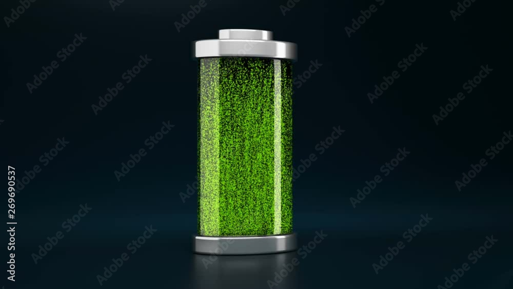 3d animation of battery charging
