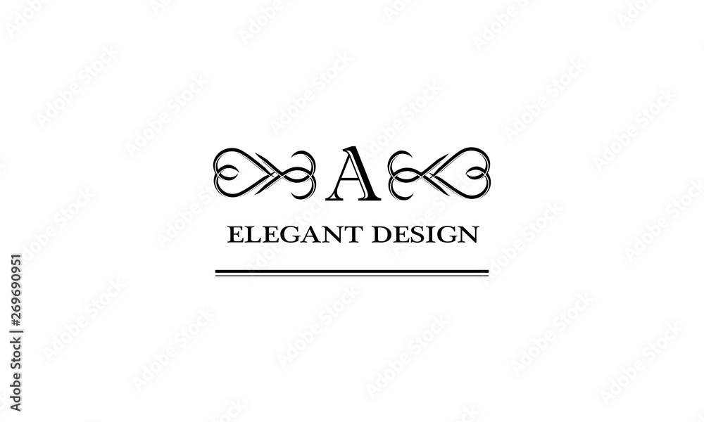 Simple and elegant monogram design template with letter. Vector illustration. 