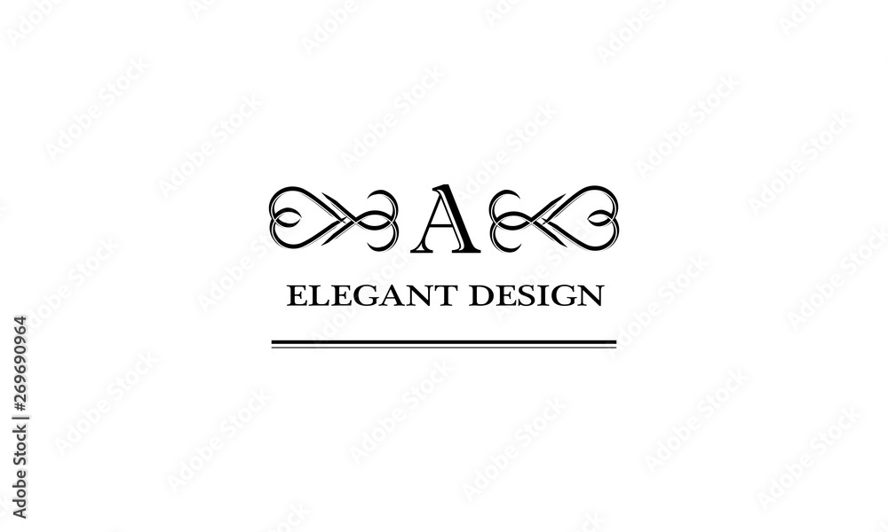 Simple and elegant monogram design template with letter. Vector illustration. Simple and elegant monogram design template with letter. Vector illustration.