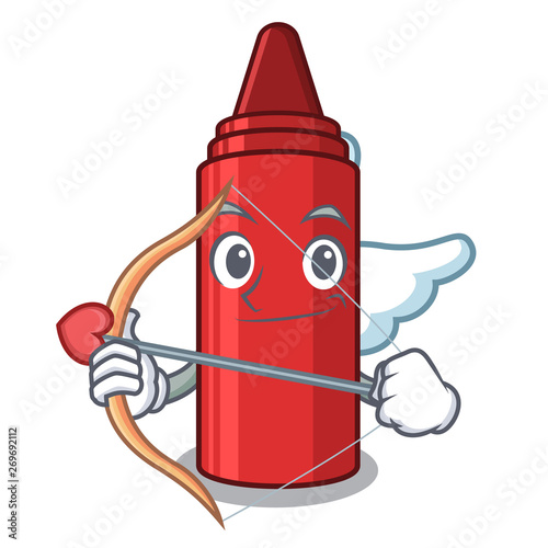 Cupid red crayon isolated with the mascot