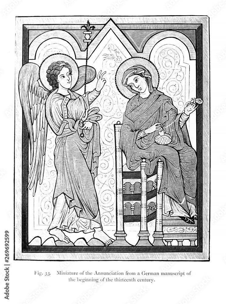 Fototapeta premium Christian illustration. Old image