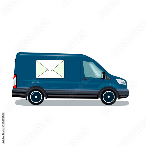 Post car. Vector illustration in flat style.