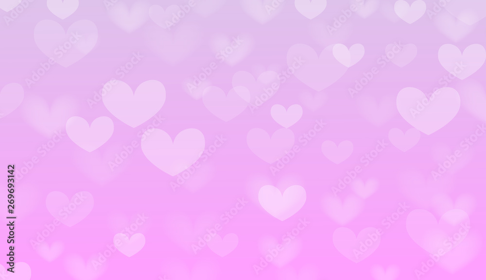 Heart bokeh design on pink background illustration.