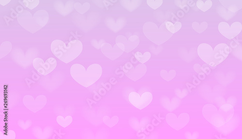 Heart bokeh design on pink background illustration.