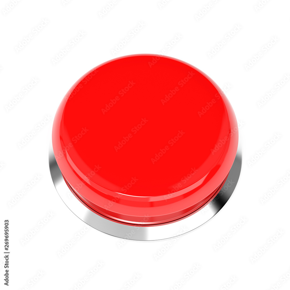 Red push button. Alarm sign. 3d rendering illustration isolated Red push button. Alarm sign. 3d rendering illustration isolated
