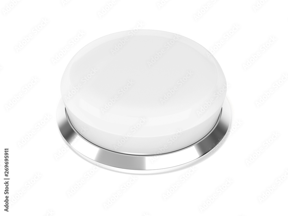 White button. 3d rendering illustration isolated White button. 3d rendering illustration isolated