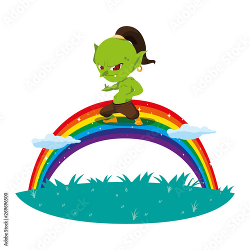 ugly troll with rainbow magic character