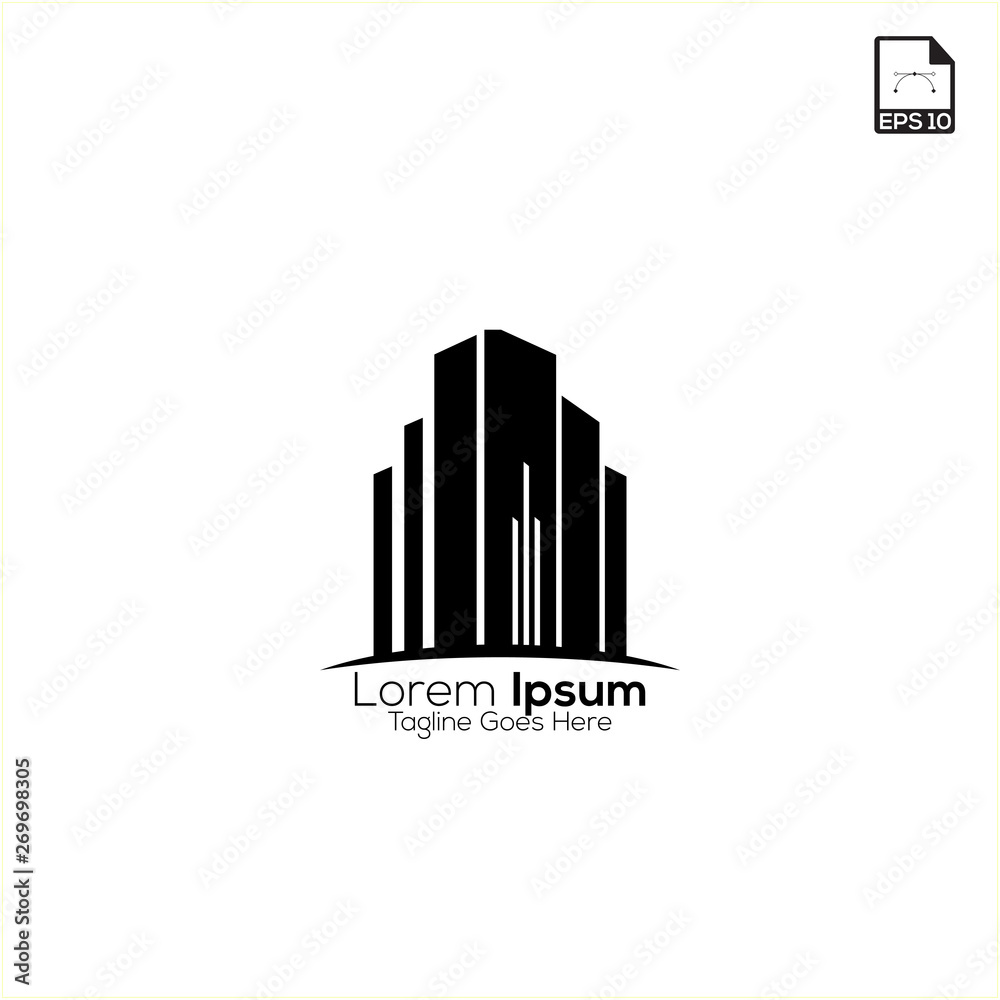 the simple concept architecture and real estate logo design