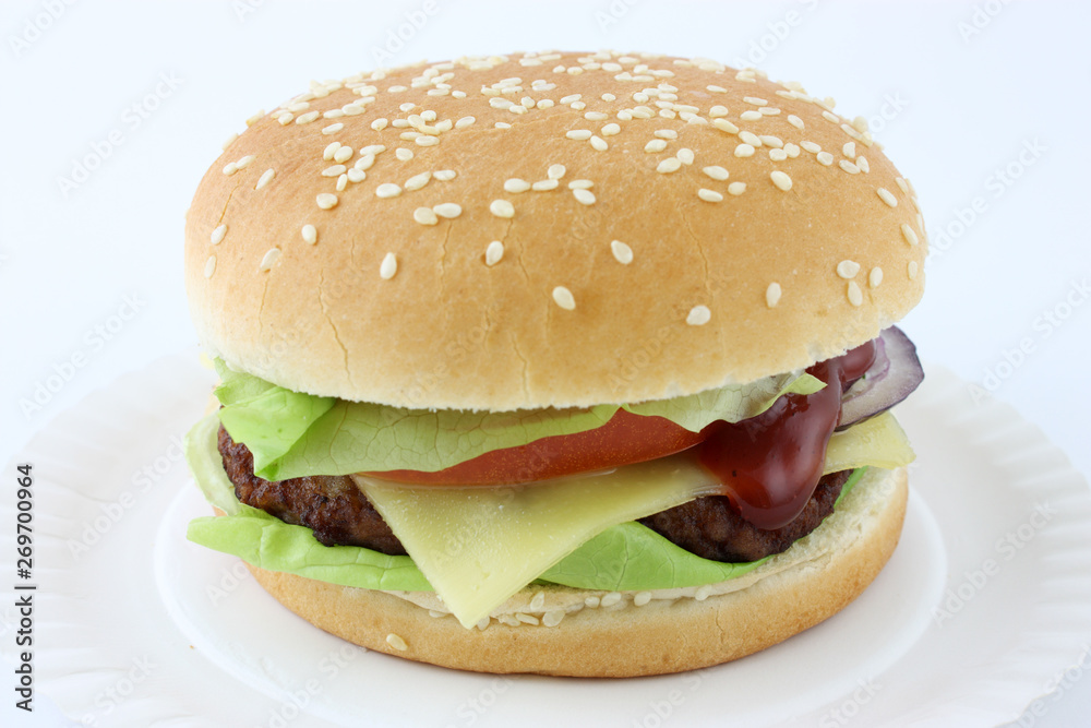 hamburger on white background hamburger on white background