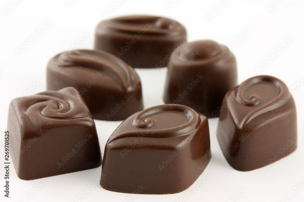 chocolates on white background chocolates on white background