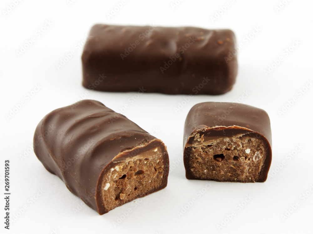 chocolate with nuts isolated on white chocolate with nuts isolated on white
