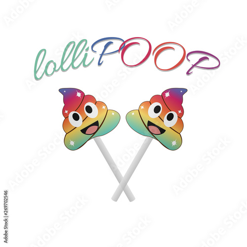 Magical unicorn lollipop in multicolor
