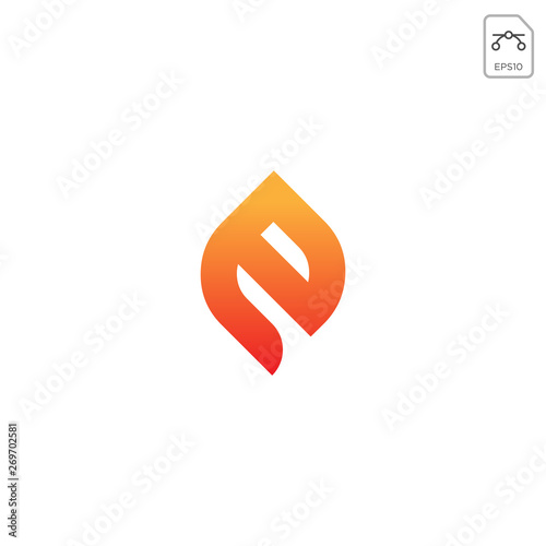 flame initial e logo vector abstract design element isolated