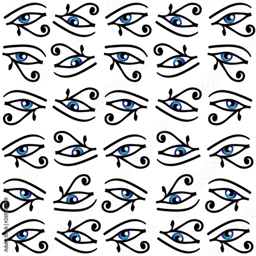 Egyptian Eye of Horus or wadjet is a symbol of royal power and protection