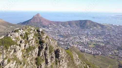Aerial view of Cape Town, South Africa from Devil’s Peak