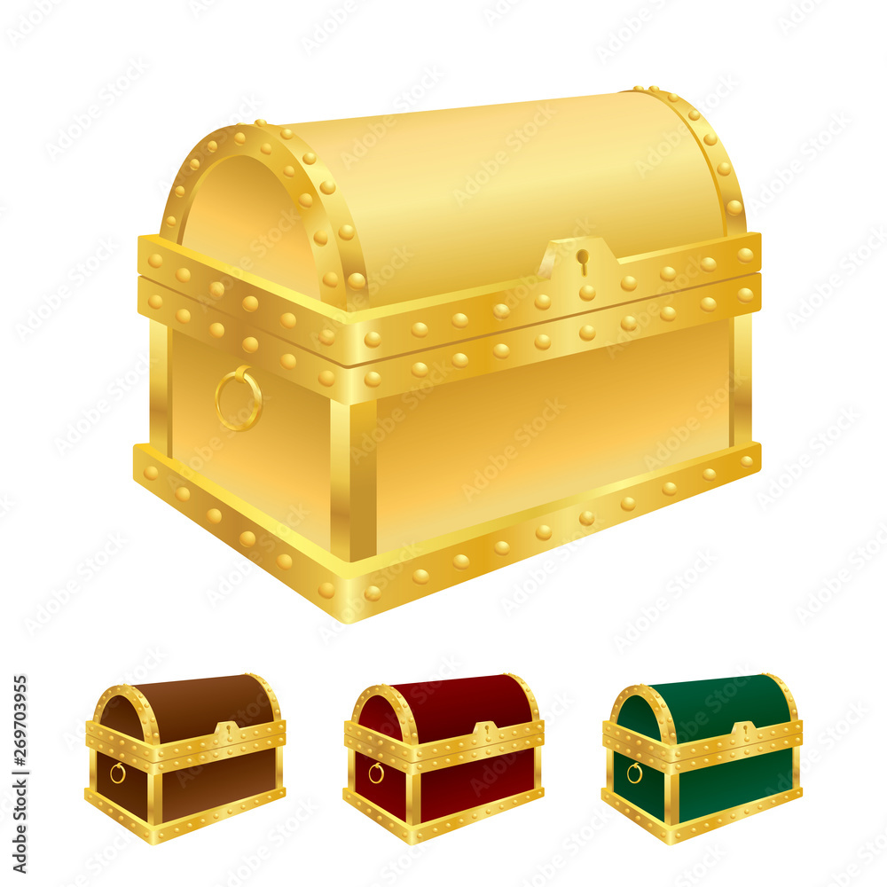 Vector illustration of treasure chest isolated on white background. Vector illustration of treasure chest isolated on white background.