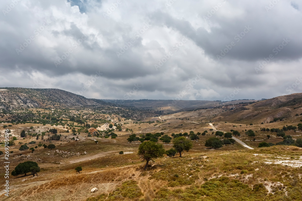View of highland valley of Cyprus
