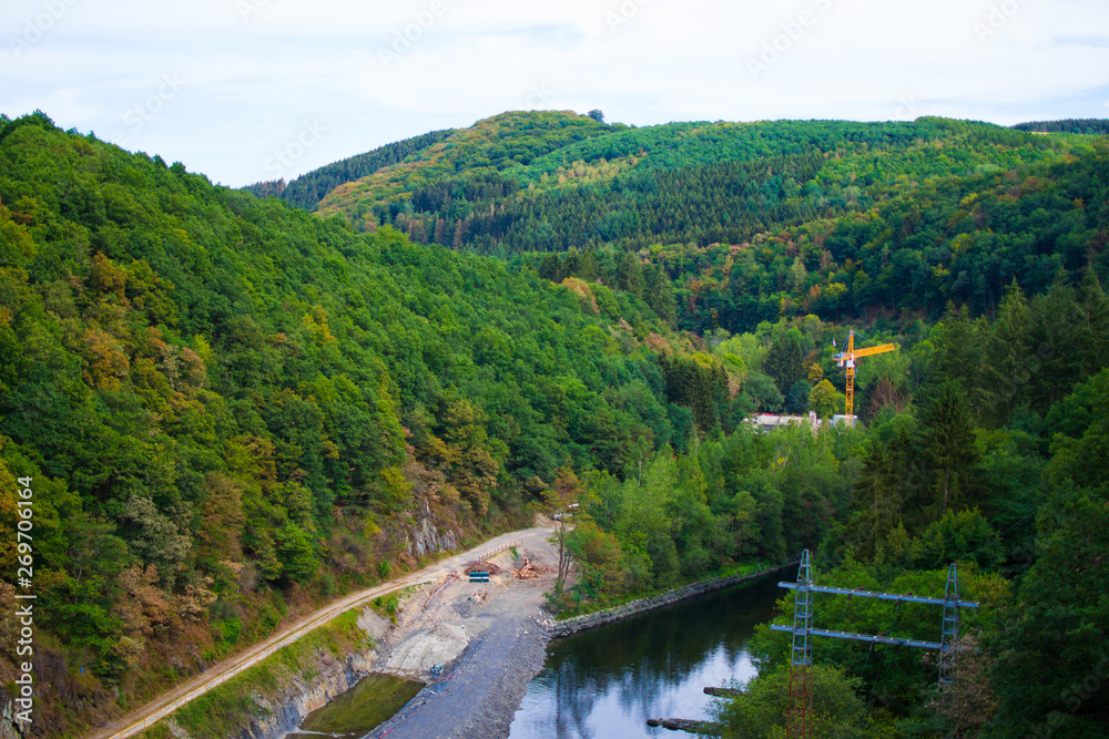 Zapora na rzece Sure (power plant) in Sure river, near Esch-sur-Sure, Luxembourg