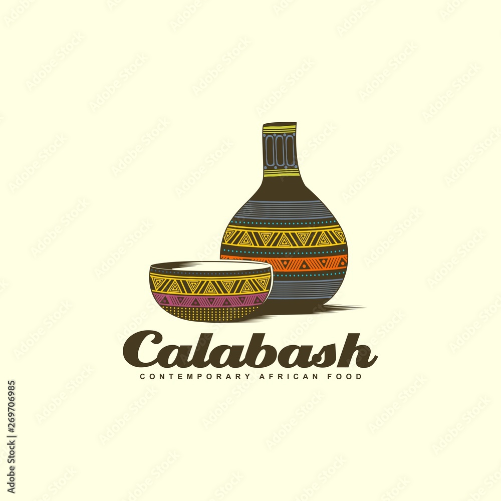 Ταπετσαρία bowl calabash handmade africa logo design