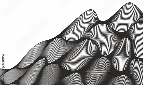 Abstract wavy background with dynamic effect. Abstract technology background. Vector illustration.