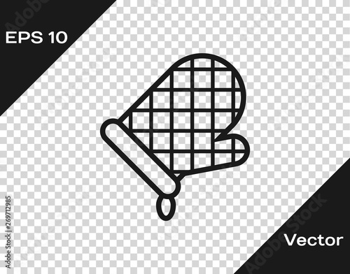 Grey Oven glove icon isolated on transparent background. Kitchen potholder sign. Cooking glove. Vector Illustration