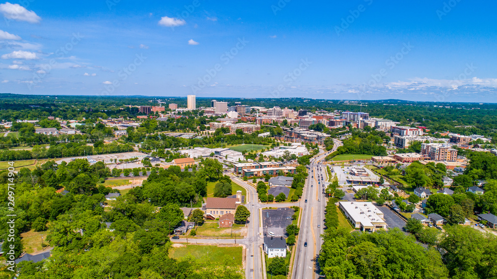 Greenville South Carolina Aerial from West Greenville