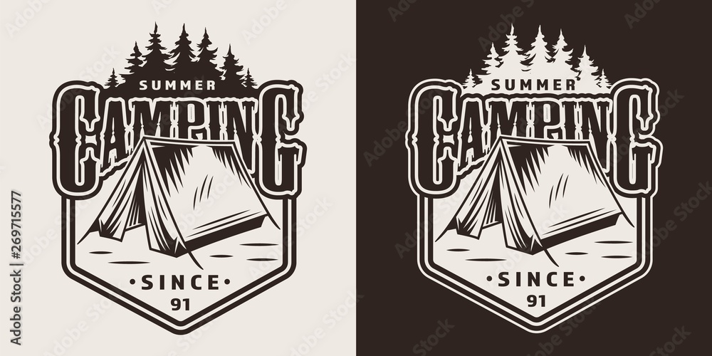 Fototapeta premium Vintage summer camping logo