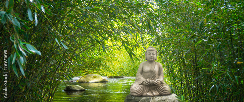 buddha wasser bambuswald