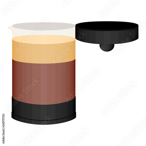 Isolated coffee glass cup with lid image - Vector