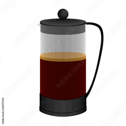 Isolated french press coffee maker image - Vector