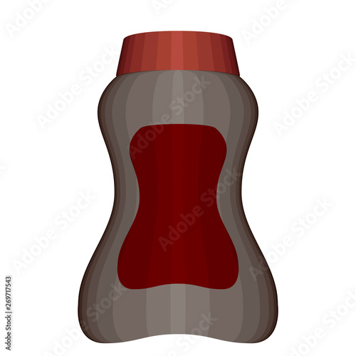 Isolated instant ground coffee jar image - Vector