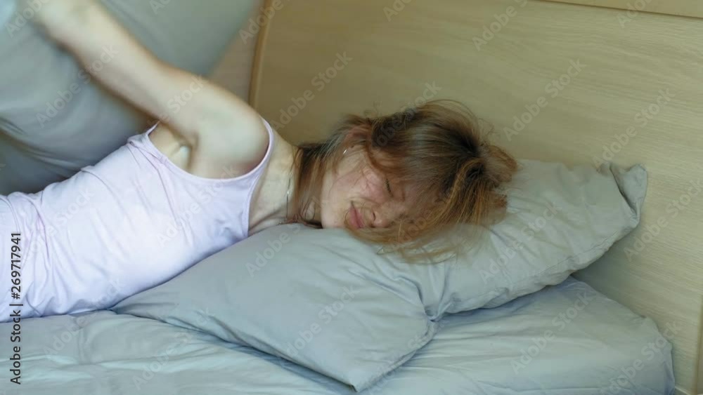 Morning. Awakening women in bed. Morning. Awakening women in bed.