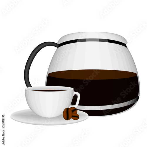 Isolated coffee jar and cup image - Vector