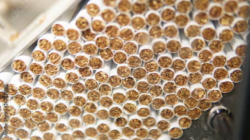 Cigarettes production line in a tobacco factory