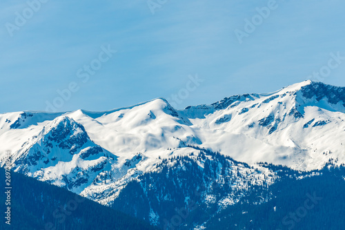 View of mountains in British Columbia, Canada.