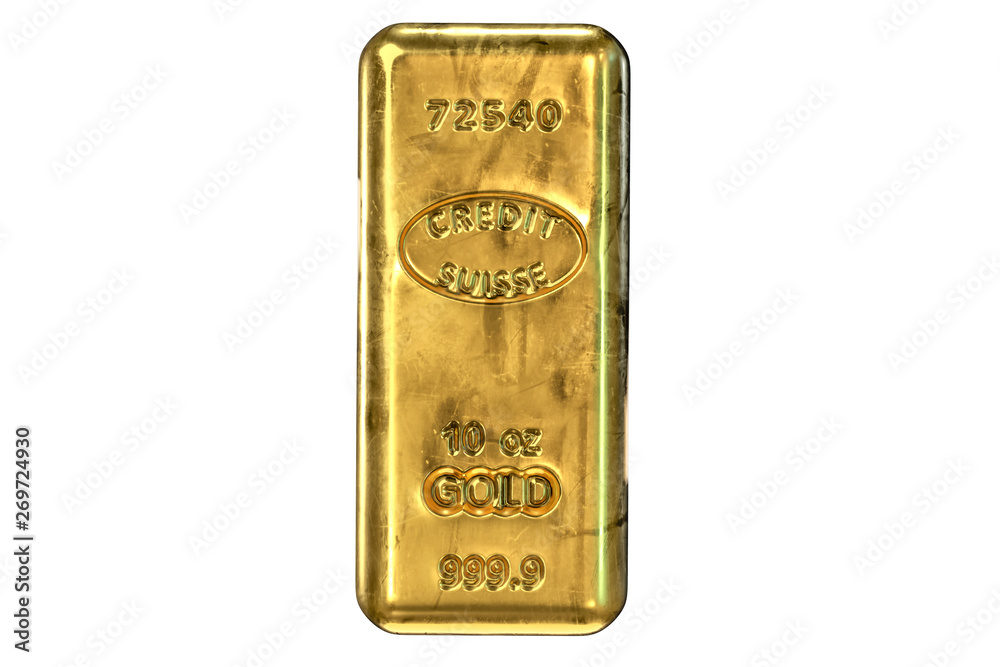 3D render of Gold Bar isolated on white 3D render of Gold Bar isolated on white