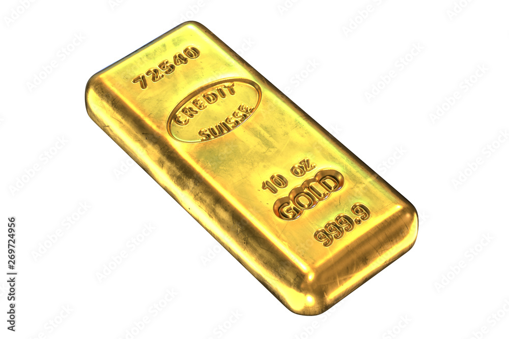 3D render of Gold Bar isolated on white 3D render of Gold Bar isolated on white