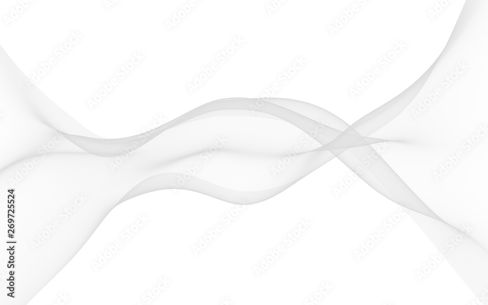 White abstract background. Fluttering white scarf. Waving on wind white fubric. 3D illustration White abstract background. Fluttering white scarf. Waving on wind white fubric. 3D illustration