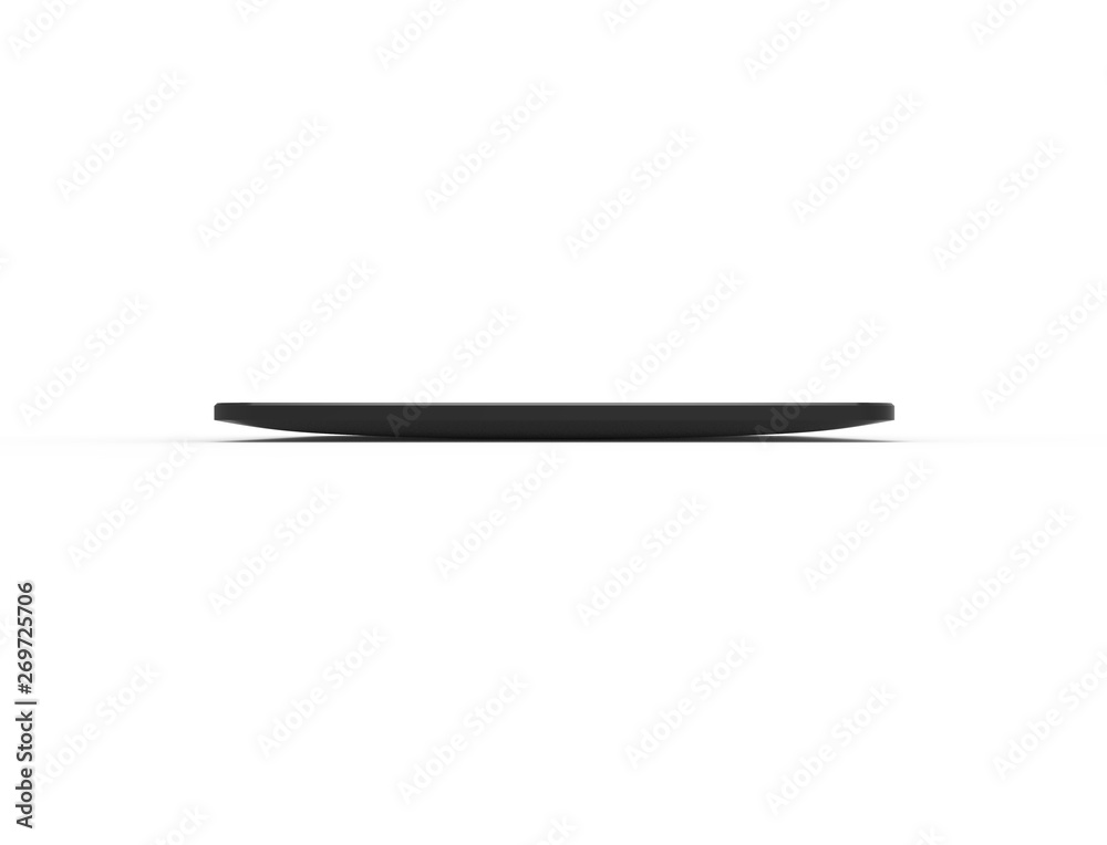3D rendering of a black touch screen tablet isolated on white background 3D rendering of a black touch screen tablet isolated on white background