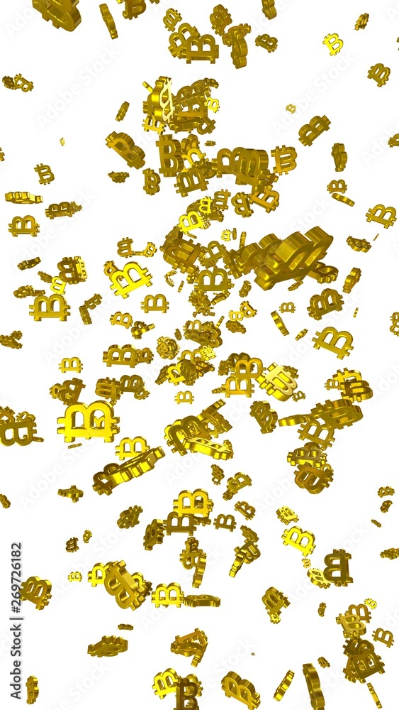 Digital currency symbol Bitcoin on a white background. Fall of bitcoin. crypto currency graph on virtual screen. Business, Finance and technology concept. 3D illustration Digital currency symbol Bitcoin on a white background. Fall of bitcoin. crypto currency graph on virtual screen. Business, Finance and technology concept. 3D illustration
