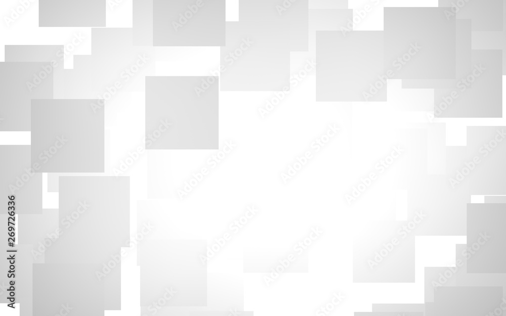 White abstract background. Misty backdrop with grey squares. 3D illustration