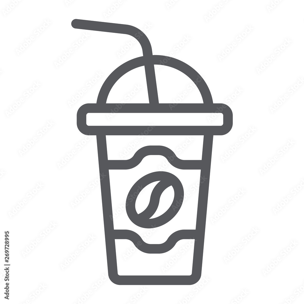 Latte to go line icon, coffee and drink, coffe cup sign, vector graphics, a linear pattern on a white background. Latte to go line icon, coffee and drink, coffe cup sign, vector graphics, a linear pattern on a white background.