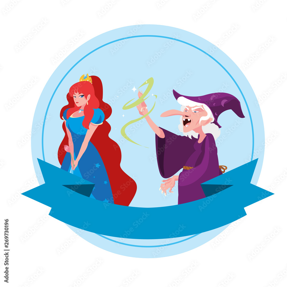 beautiful princess with witch of tales characters beautiful princess with witch of tales characters