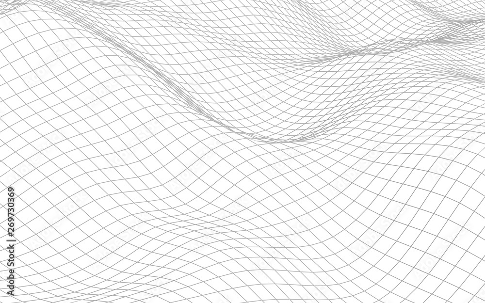 Abstract landscape on a white background. Cyberspace grid. hi tech network. 3d illustration Abstract landscape on a white background. Cyberspace grid. hi tech network. 3d illustration