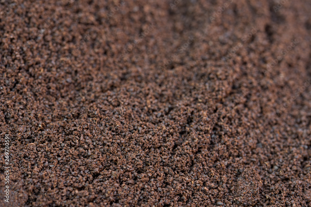 ground coffee background texture selective focus ground coffee background texture selective focus
