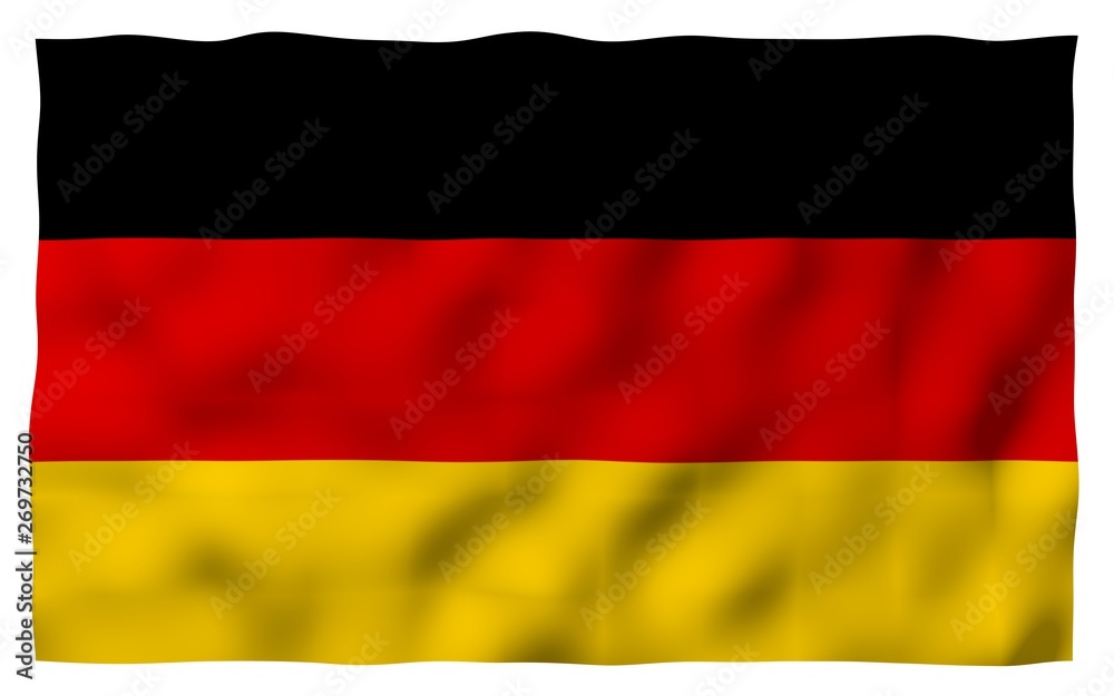 Flag of Germany. Wide format 3D illustration. State symbol of the Federal Republic of Germany. 3D rendering Flag of Germany. Wide format 3D illustration. State symbol of the Federal Republic of Germany. 3D rendering