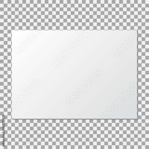 A3 paper mock up poster on a transparent background. Vector illustration