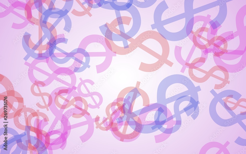 Multicolored translucent dollar signs on white background. Red tones. 3D illustration Multicolored translucent dollar signs on white background. Red tones. 3D illustration