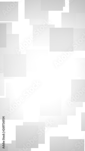 White abstract background. Misty backdrop with grey squares. 3D illustration