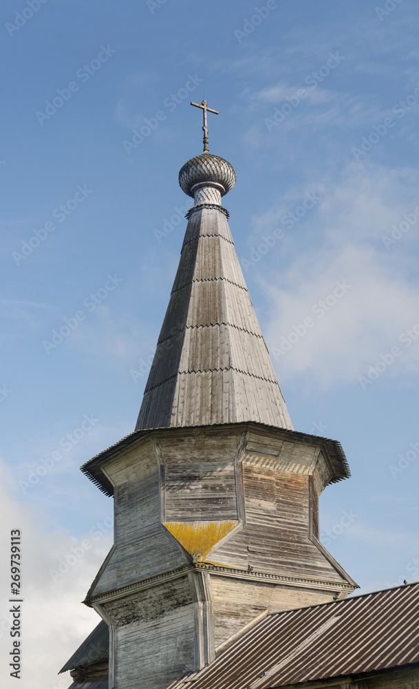 Cupola of old wooden church in Northern Russia Cupola of old wooden church in Northern Russia